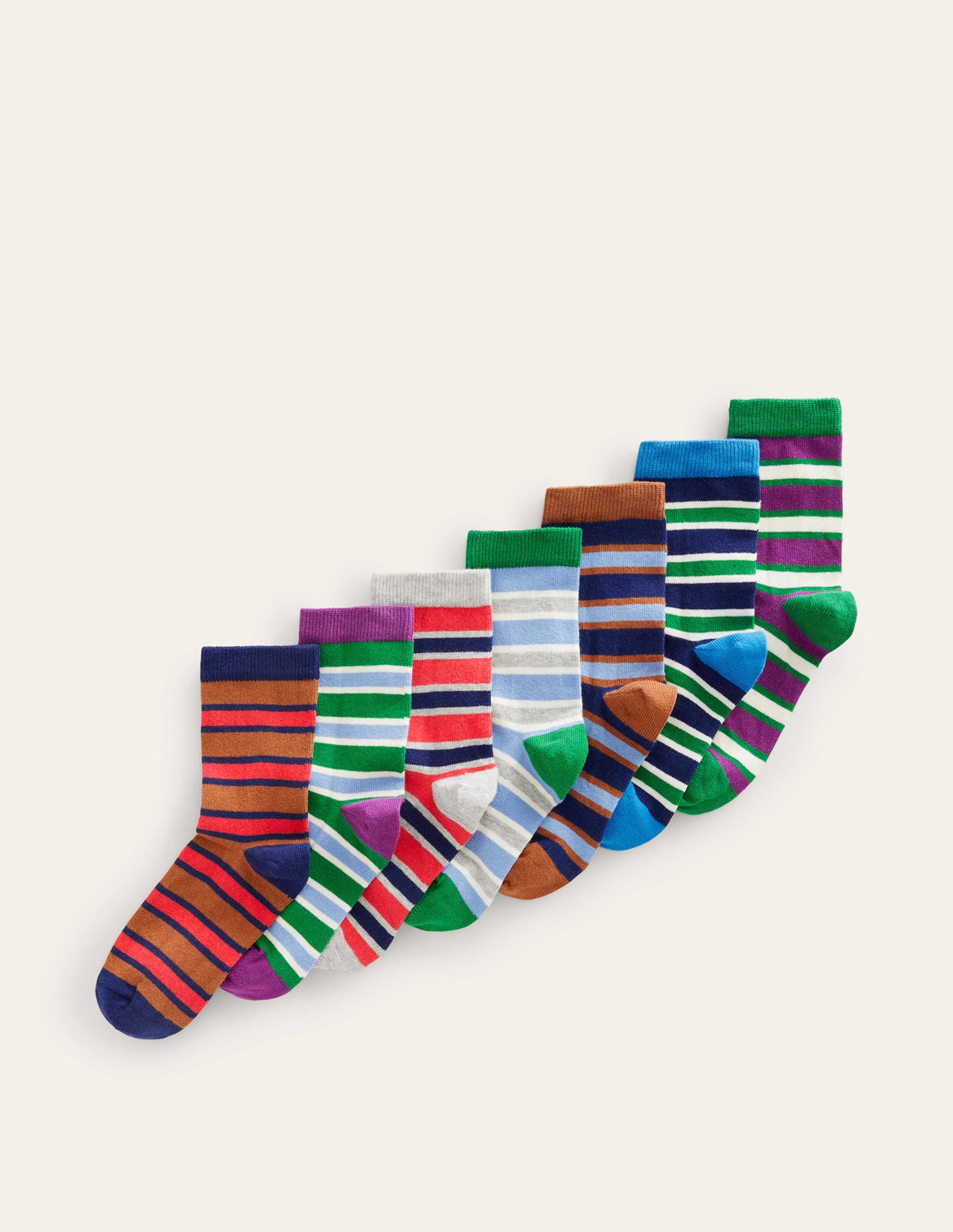 Socken im 7er-Pack-Royalblau Bunt Gestreift - Image 1