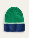 Beanie mit Blockfarben-Wiesengrün