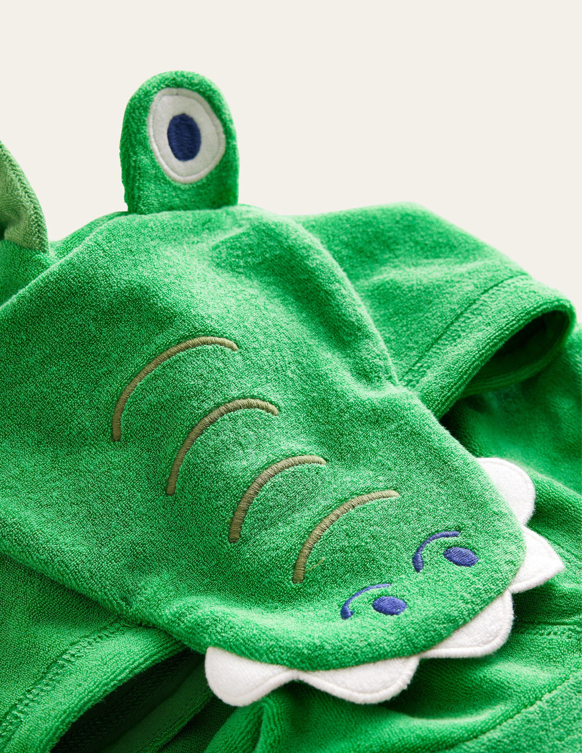 Frottee-Badeponcho mit Applikation-Grün/Naturweiß, Krokodil - Image 3