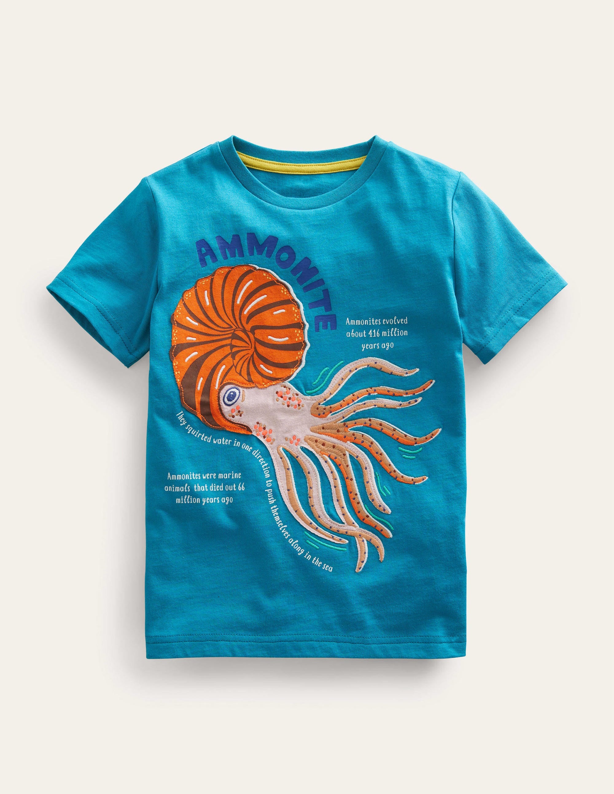 T-Shirt mit Tierfakten-Persisches Grün, Ammonit - Image 1