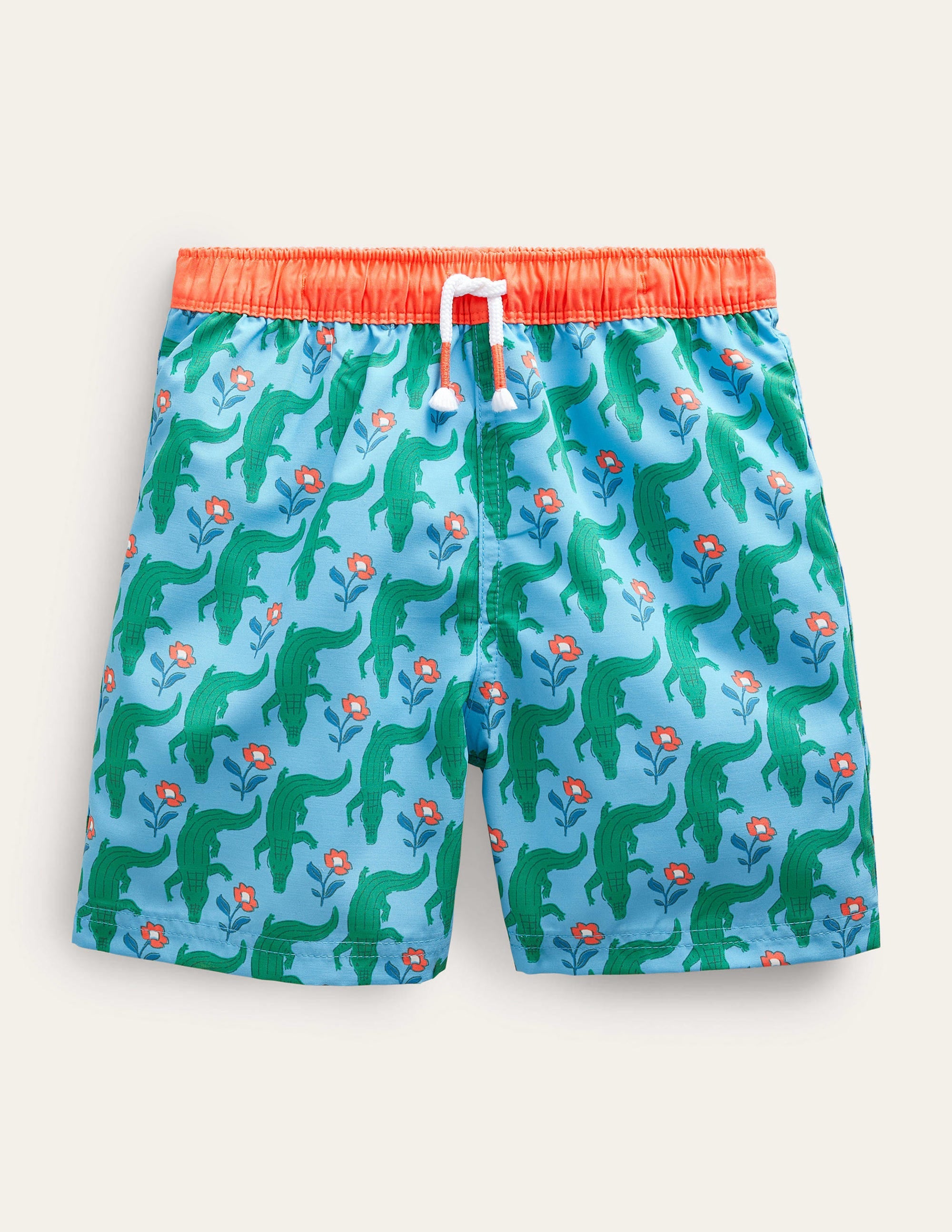 Badeshorts-Meerblau, Krokodilmuster - Image 1