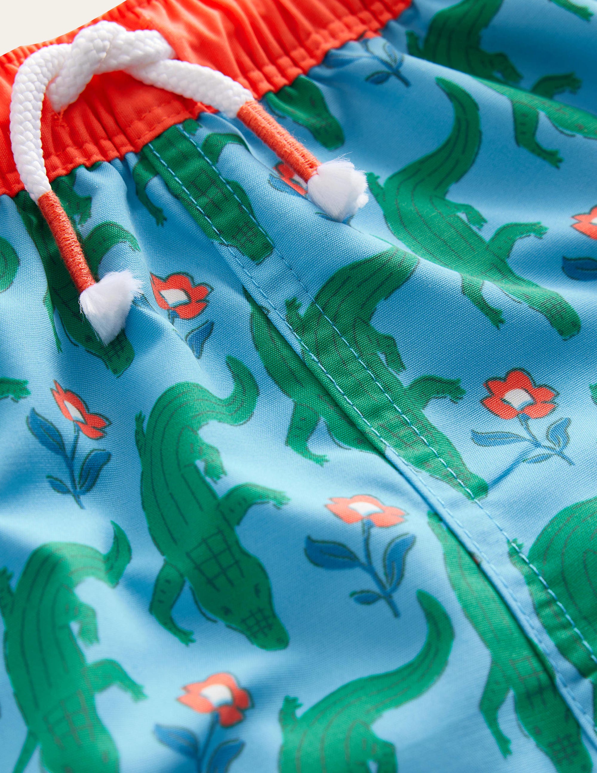 Badeshorts-Meerblau, Krokodilmuster - Image 3