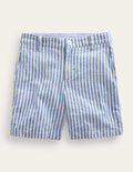 Gemusterte Chinoshorts-Blau, Strukturierte Streifen
