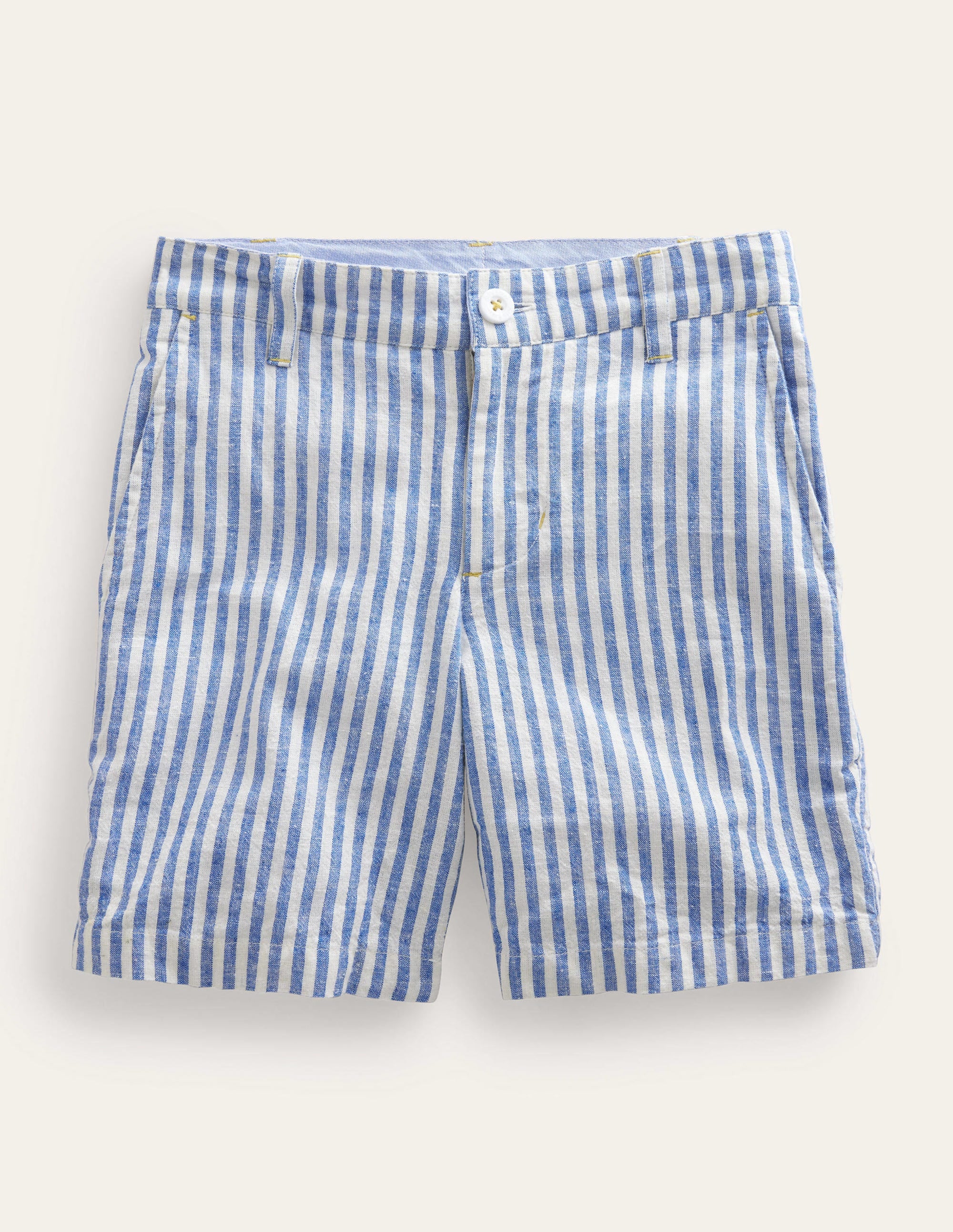 Gemusterte Chinoshorts-Blau, Strukturierte Streifen - Image 1