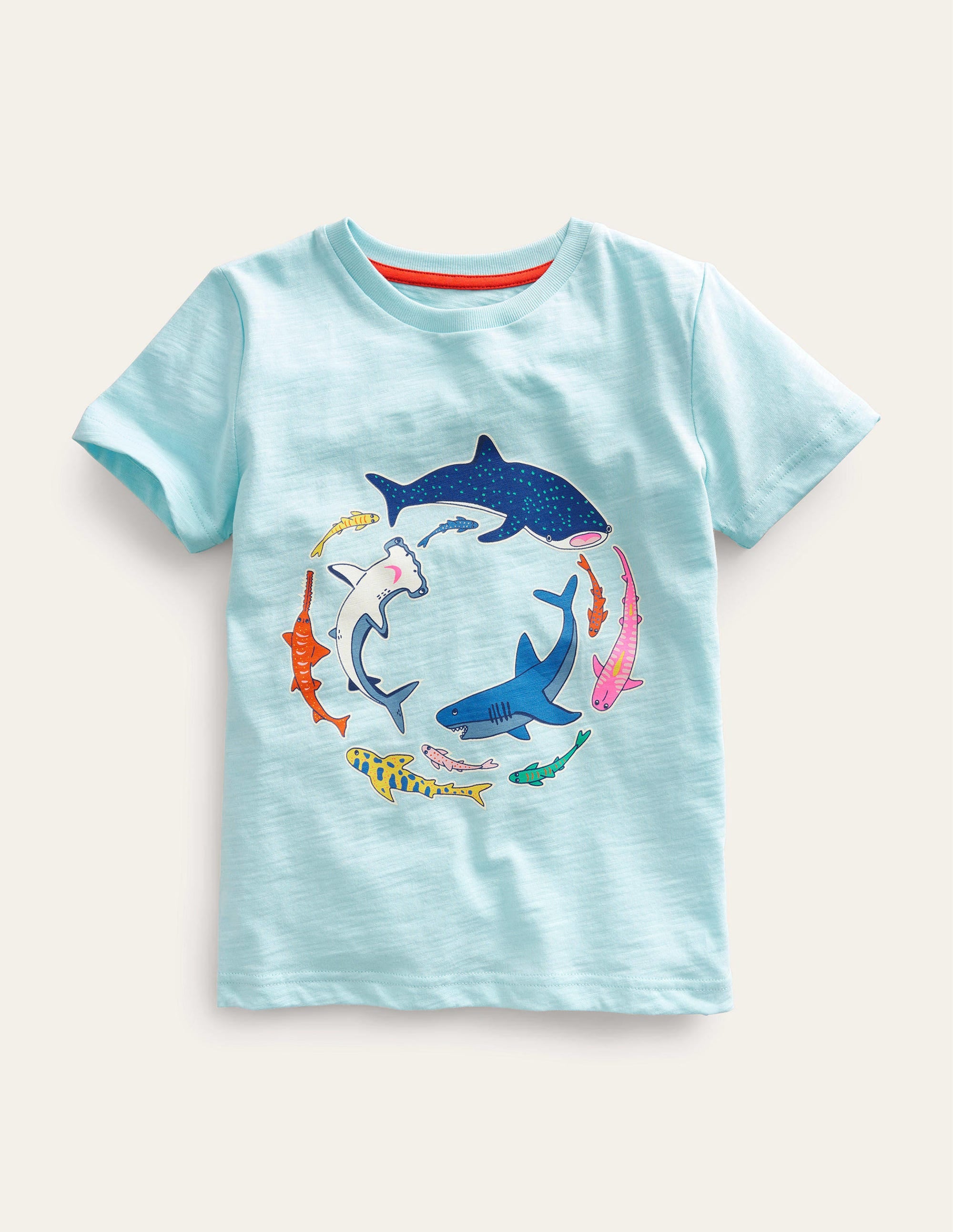 Im Dunkeln leuchtendes T-Shirt-Eisblau, Haie - Image 1