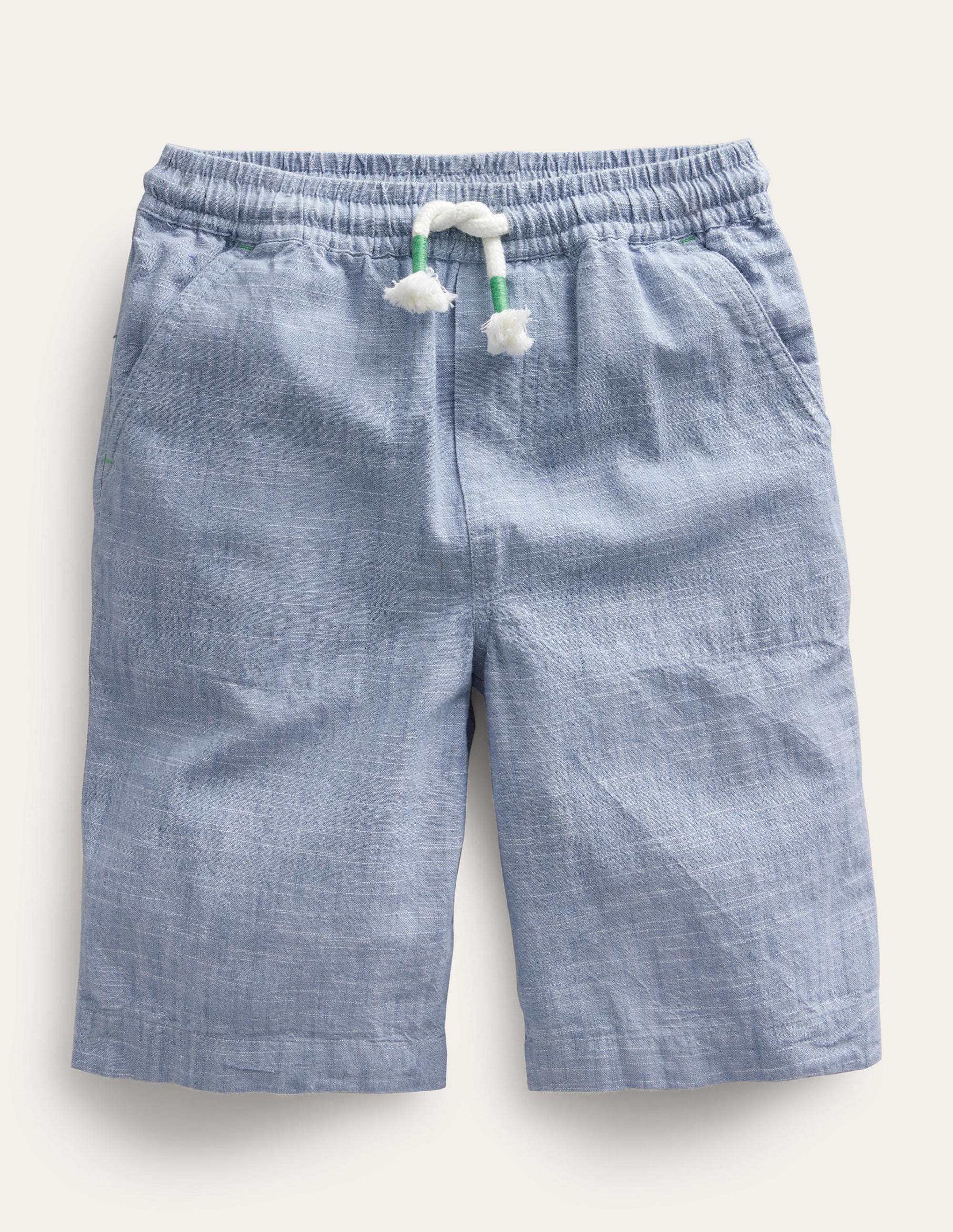 Baggy en coton-Chambray bleu galet - Image 1