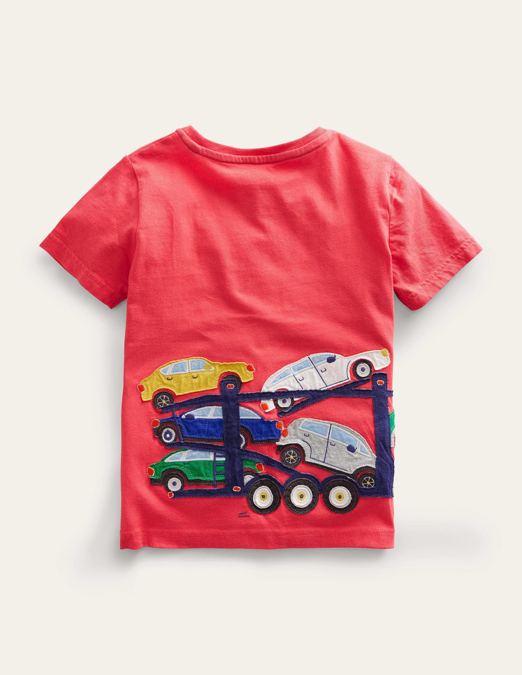 T-Shirt mit Applikationen vorne und hinten-Marmeladenrot, Transporter - Image 2