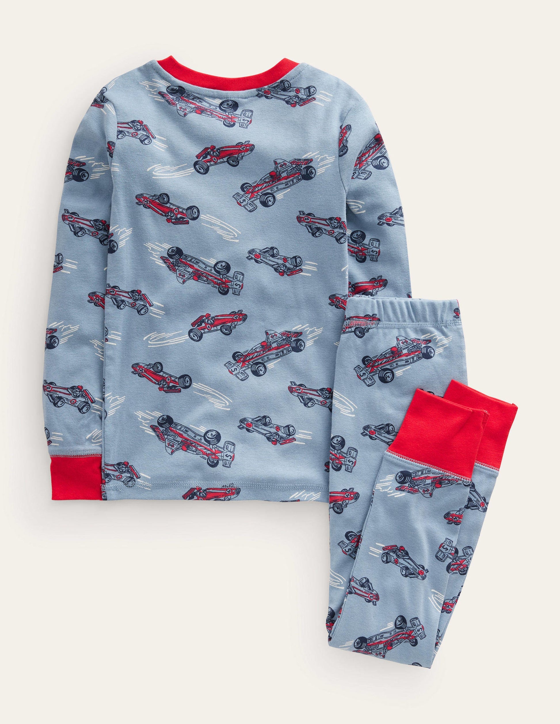 Pyjama long douillet-Voiture de course bleu galet-2