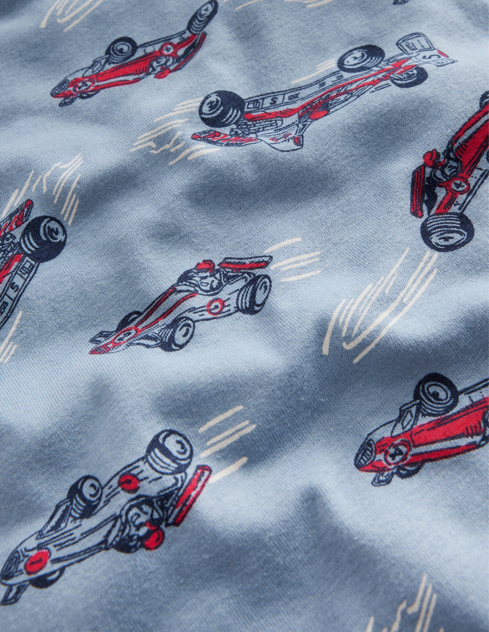 Pyjama long douillet-Voiture de course bleu galet - Image 3