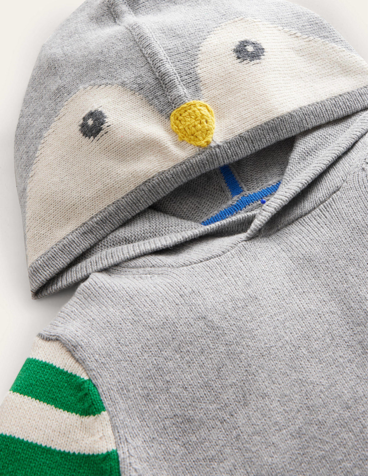 Penguin Novelty Hoodie-Grey Marl Penguin - Image 3