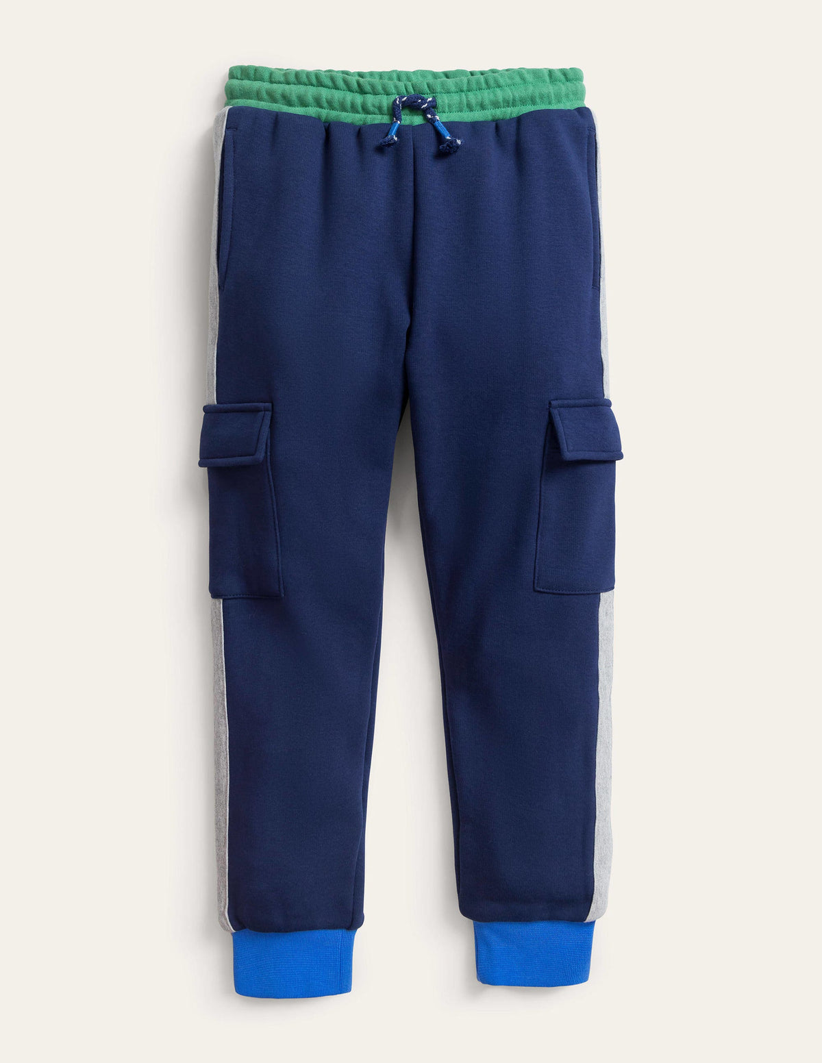 Jogginghose mit Blockfarben-Dunkles Grasgrün/Schuluniform-Navy-1