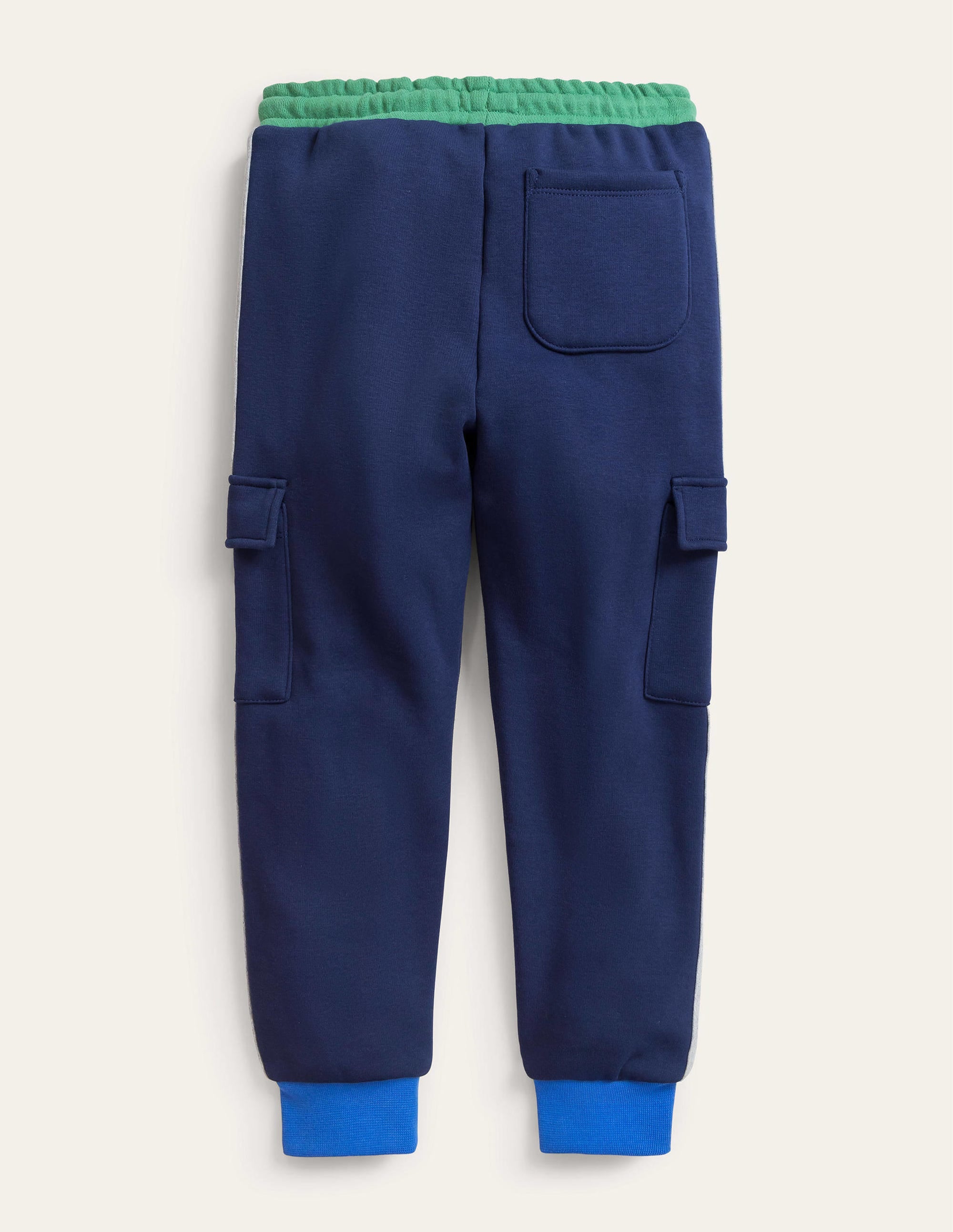 Jogginghose mit Blockfarben-Dunkles Grasgrün/Schuluniform-Navy - Image 2