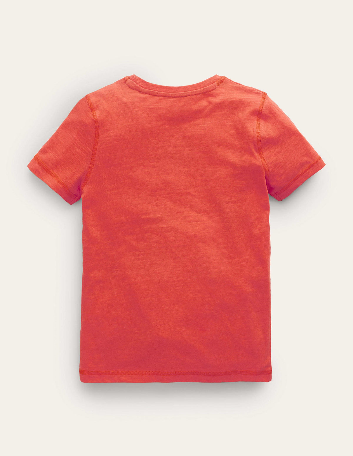Vorgewaschenes T-Shirt mit Superstitch-Mandarinenorange, Dinosaurier-2