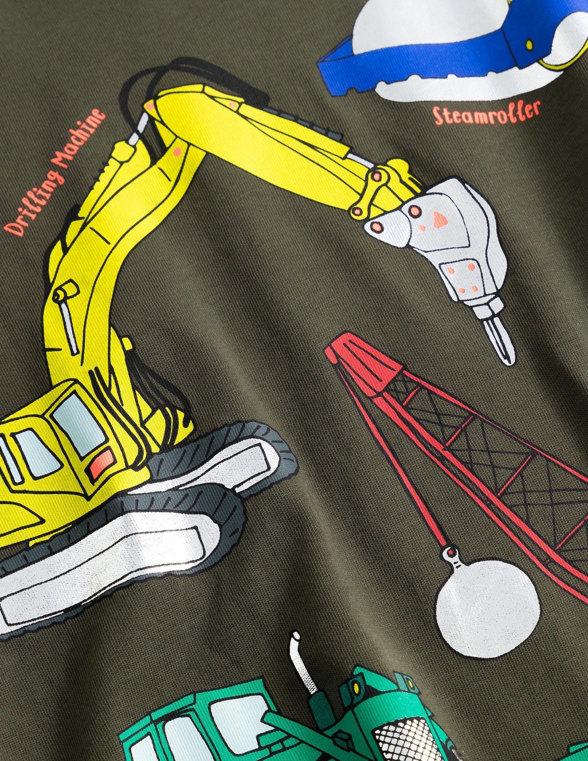 Oberteil mit Folien-Technikmotiv-Klassisches Khaki, Bagger - Image 3
