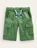 Stückgefärbte Cargoshorts-Safarigrün
