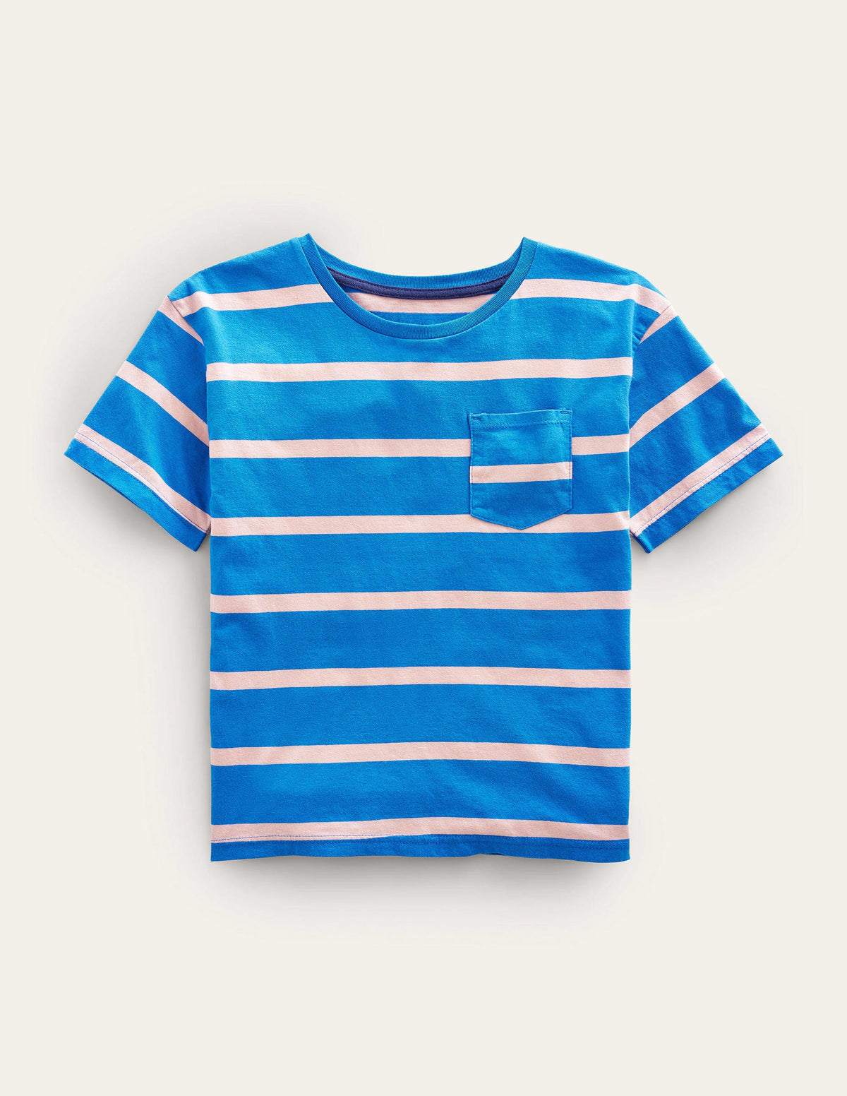 Lässiges T-Shirt-Provence-Blau/Rosa - Image 1