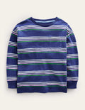 Long Sleeve Textured T-shirt-Navy/Buttercup/Green