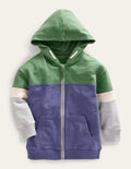 Kapuzenjacke mit Blockfarben-Sanftes Segelblau