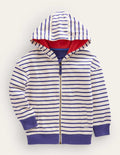 Sweat à capuche rayé en jersey-Tribord/ivoire