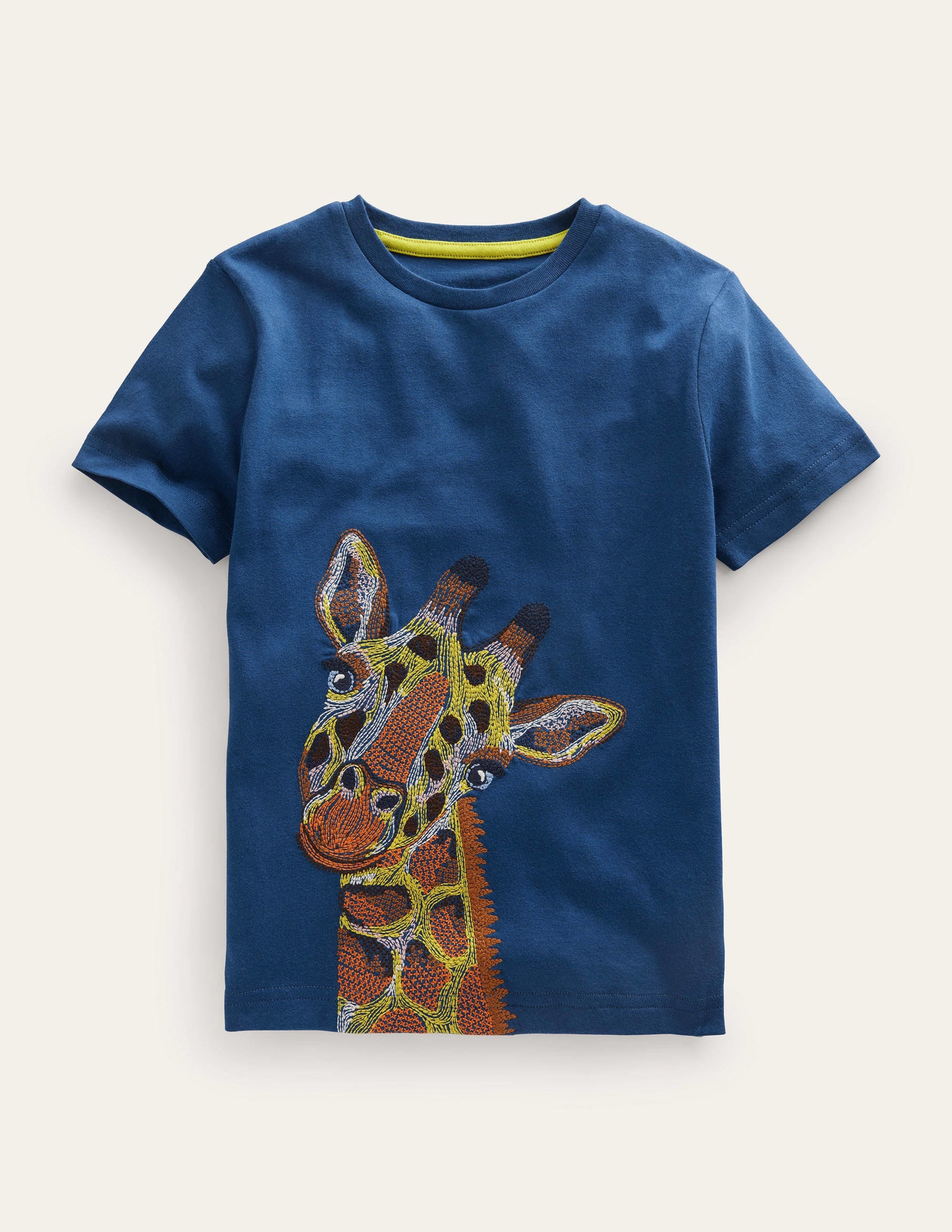 T-Shirt mit Superstitch-Saphirblau, Giraffe - Image 1