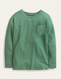 Long-sleeved Washed T-shirt-Rosemary Green