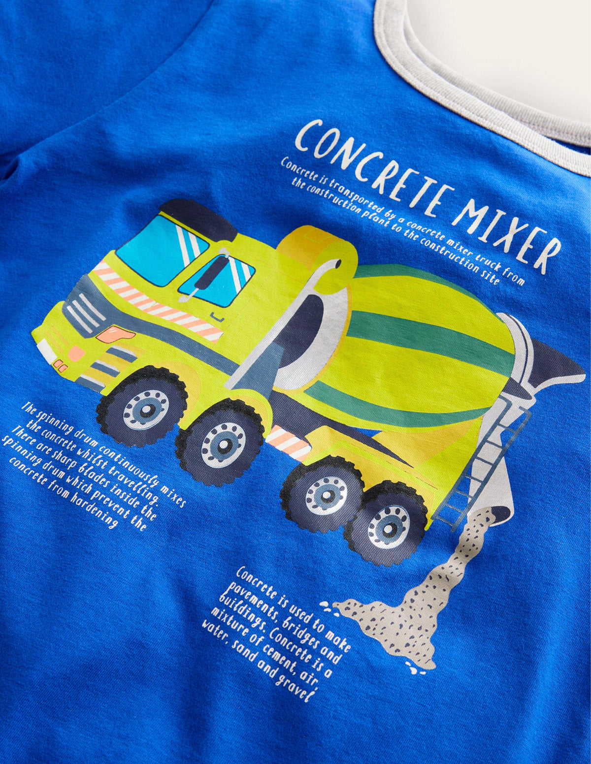 T-shirt à motif transport métallisé-Bétonnière bleu azurant - Image 3