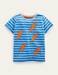Reverse Appliqué T-shirt-Cabana Blue/Ivory Lightening