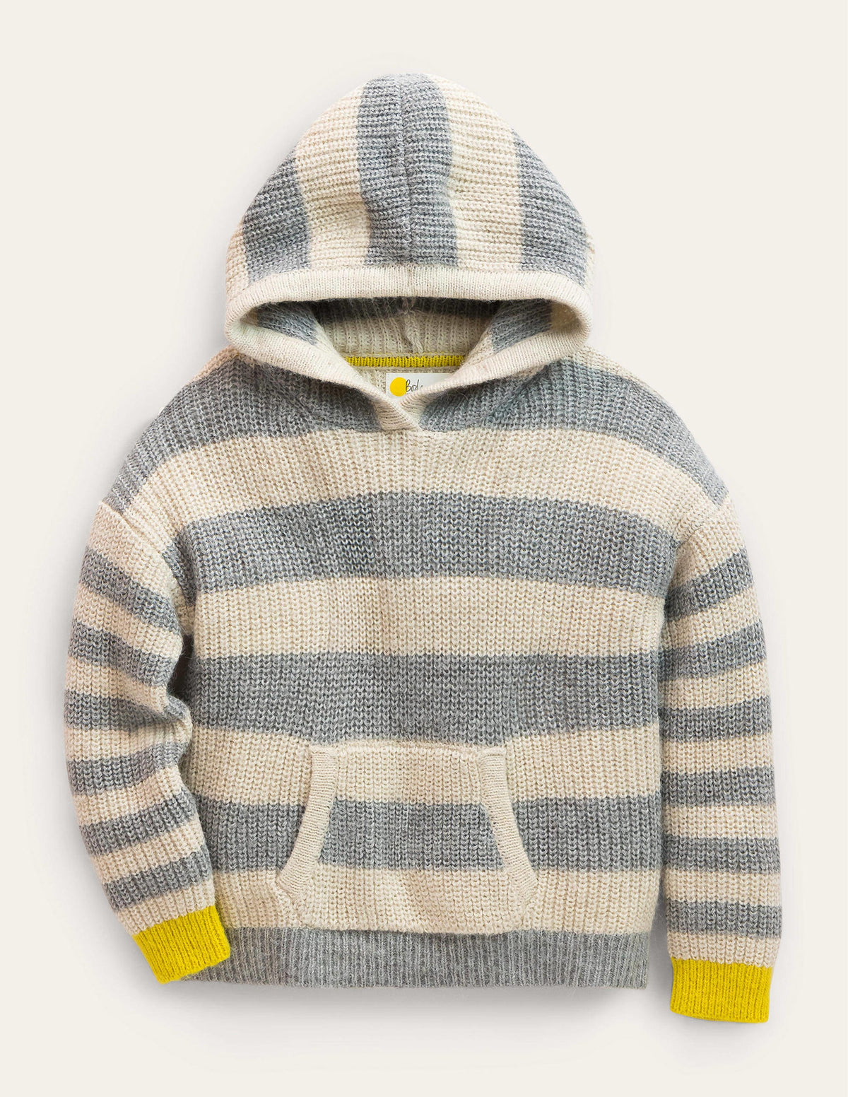 Superweicher Hoodie-Grau Meliert, Gestreift-1