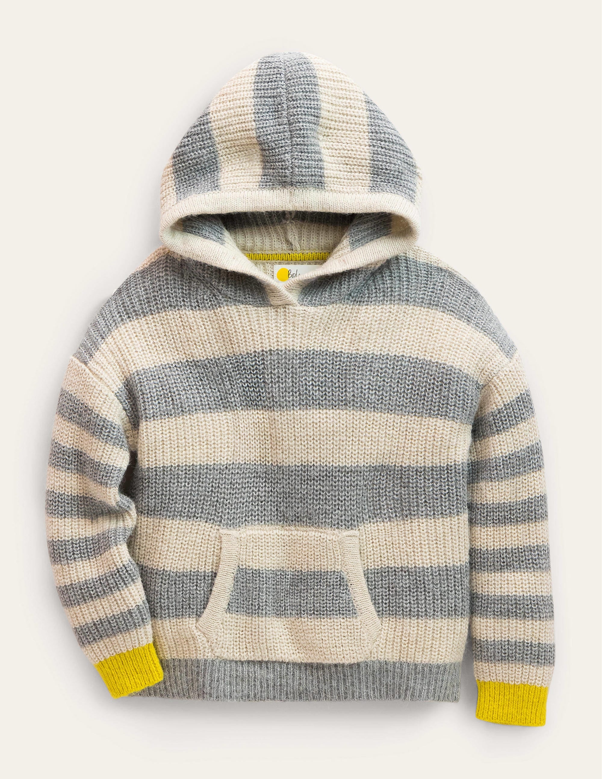 Superweicher Hoodie-Grau Meliert, Gestreift - Image 1