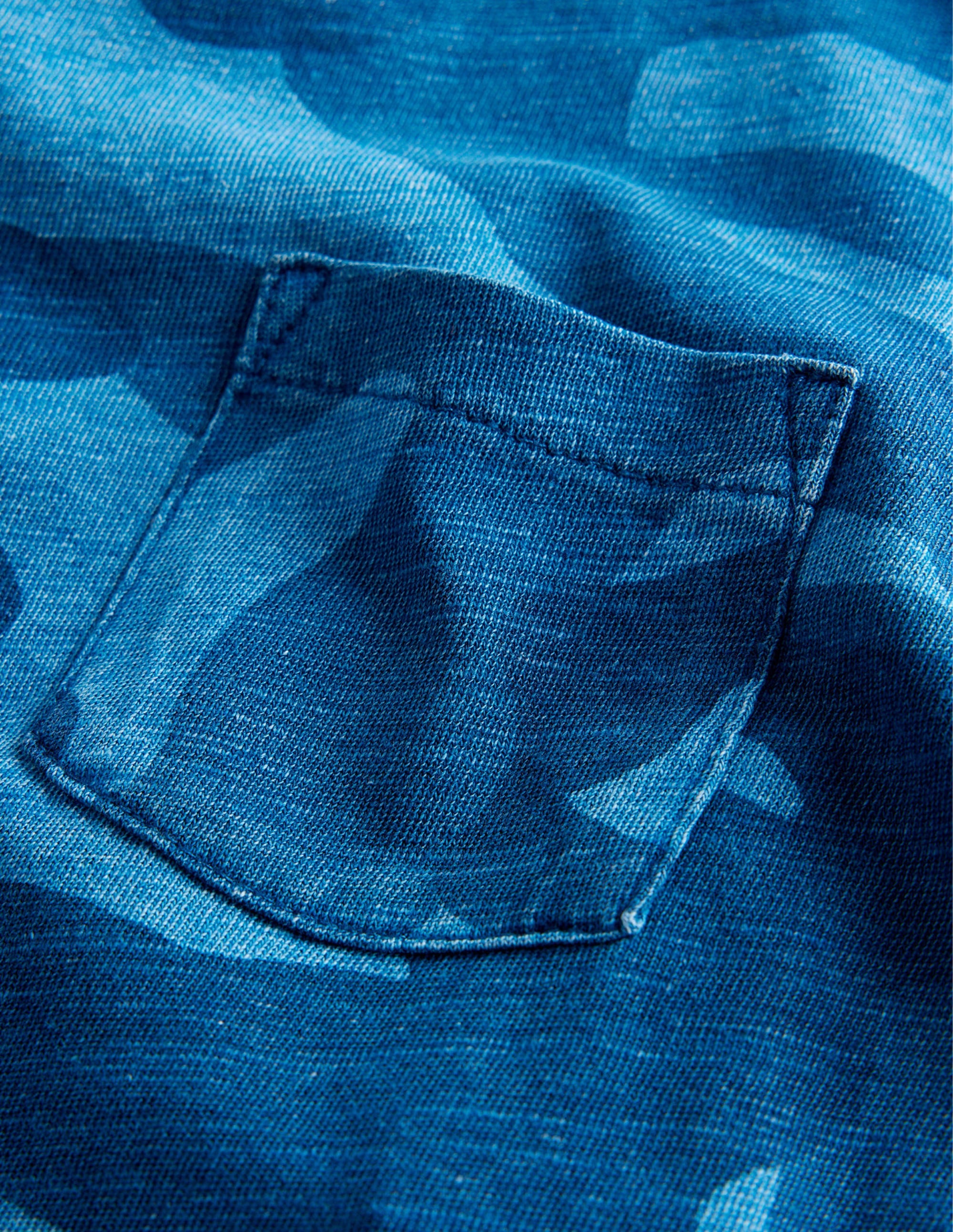 Printed Washed Slub T-shirt-Blue Camo - Image 3
