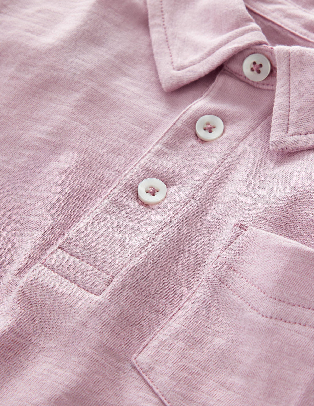 Slub Polo Shirt-Pink-3