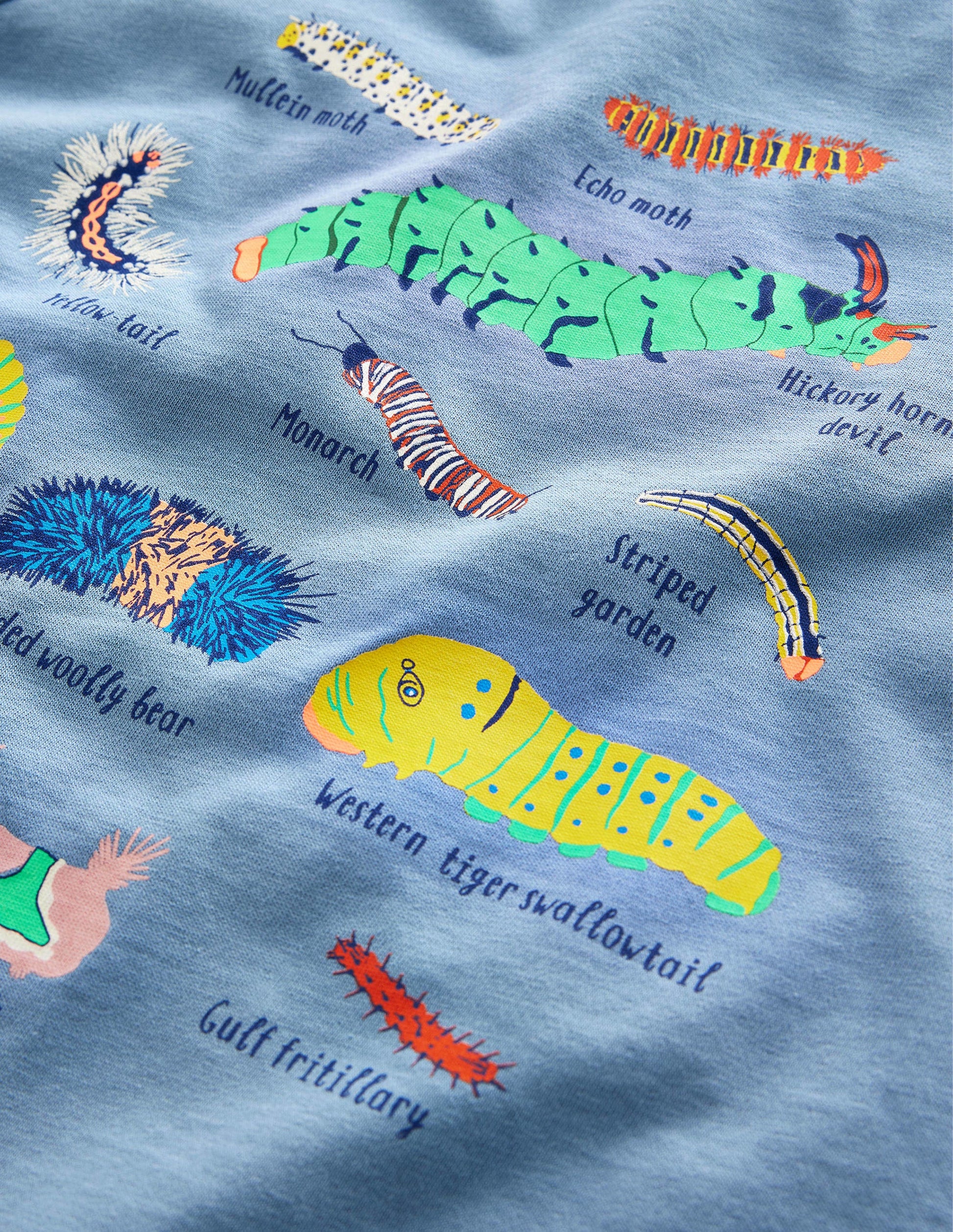 Lehrreiches T-Shirt mit Tiermotiv-Graublau, Insekten-3