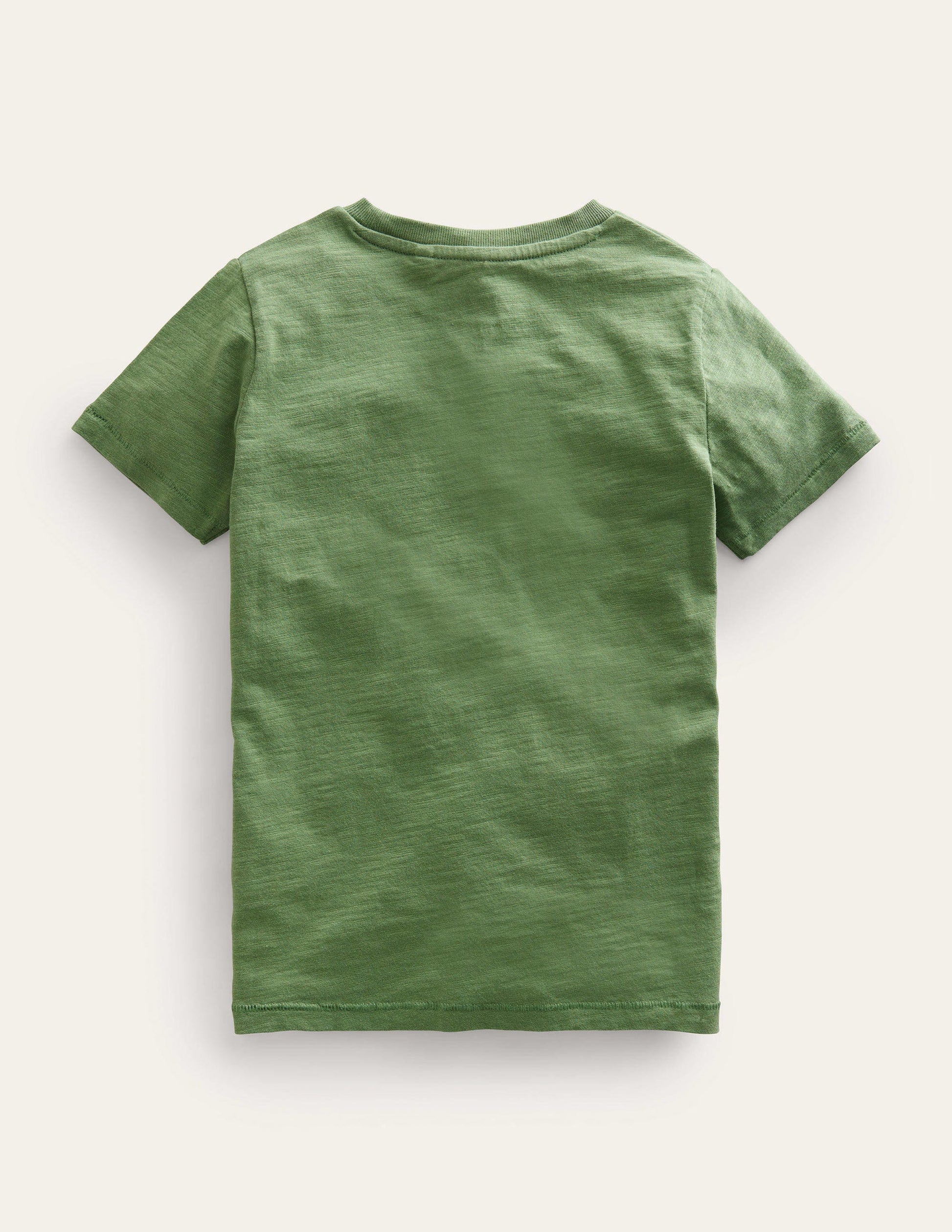 Vorgewaschenes Flammgarn-T-Shirt-Safarigrün-2