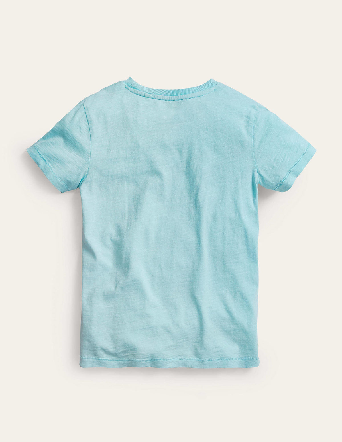 Vorgewaschenes Flammgarn-T-Shirt-Hellblau - Image 2