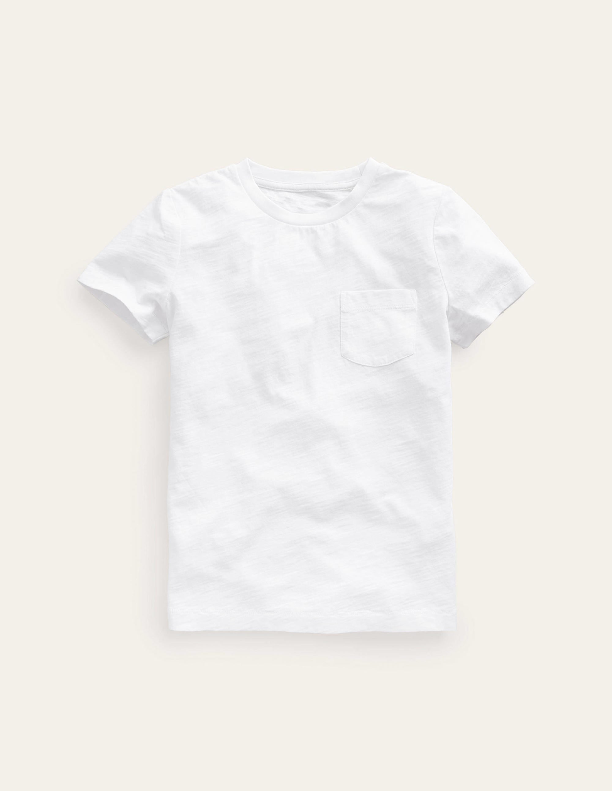 Vorgewaschenes Flammgarn-T-Shirt-Weiß - Image 1