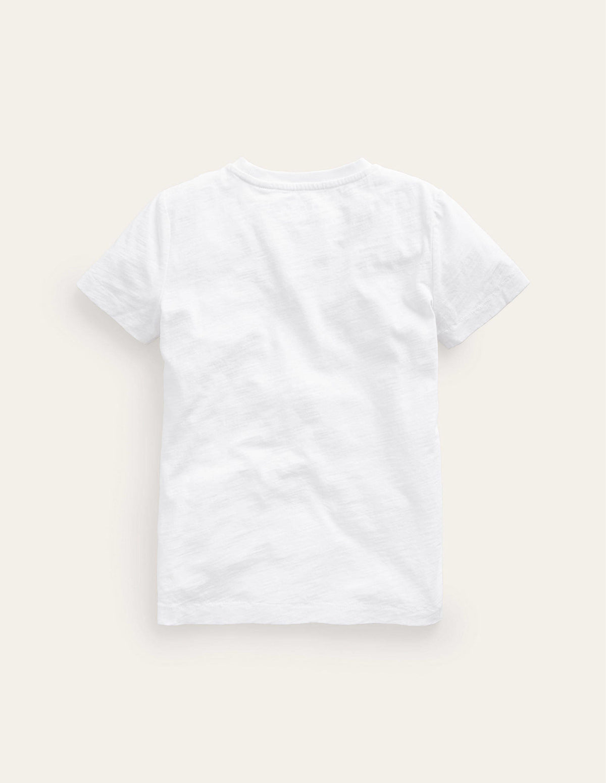 Vorgewaschenes Flammgarn-T-Shirt-Weiß-2