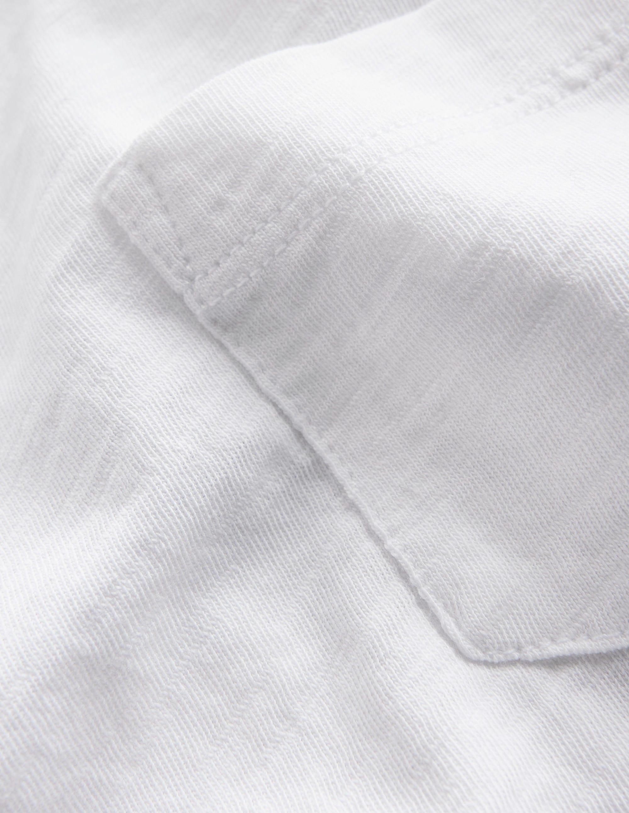 Vorgewaschenes Flammgarn-T-Shirt-Weiß - Image 3