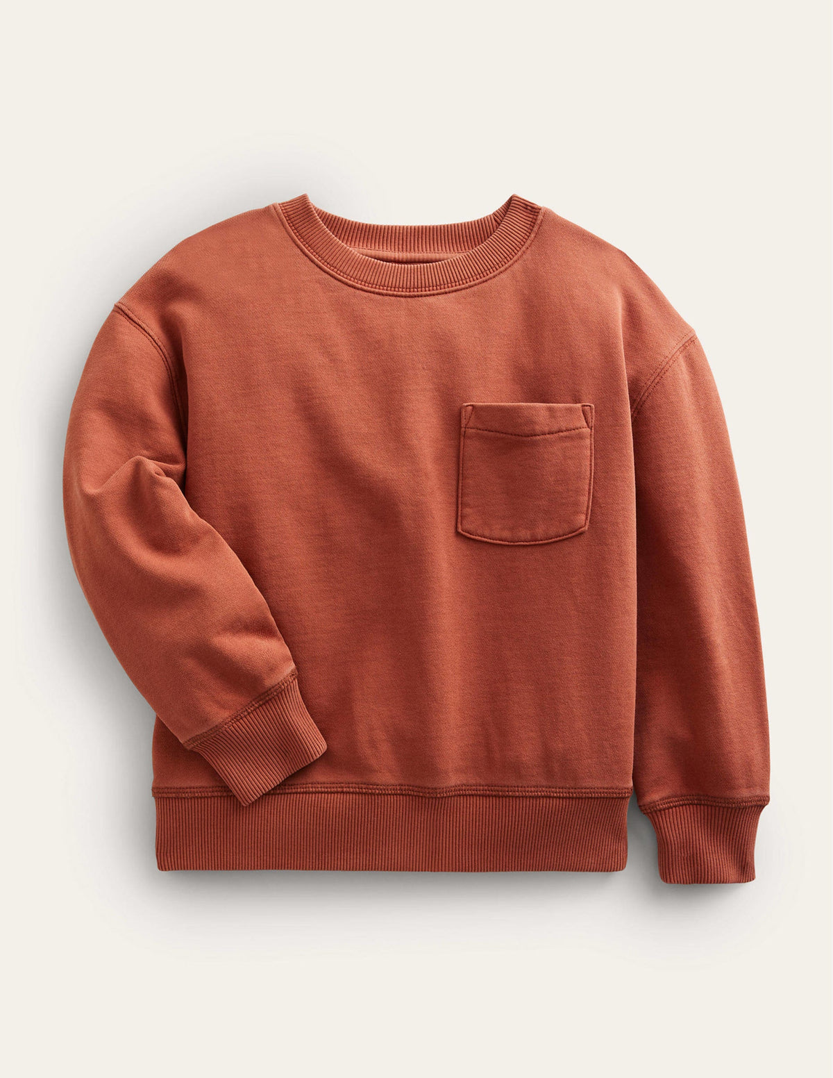 Einfarbiges Baggy-Sweatshirt-Kastanienbraun - Image 1