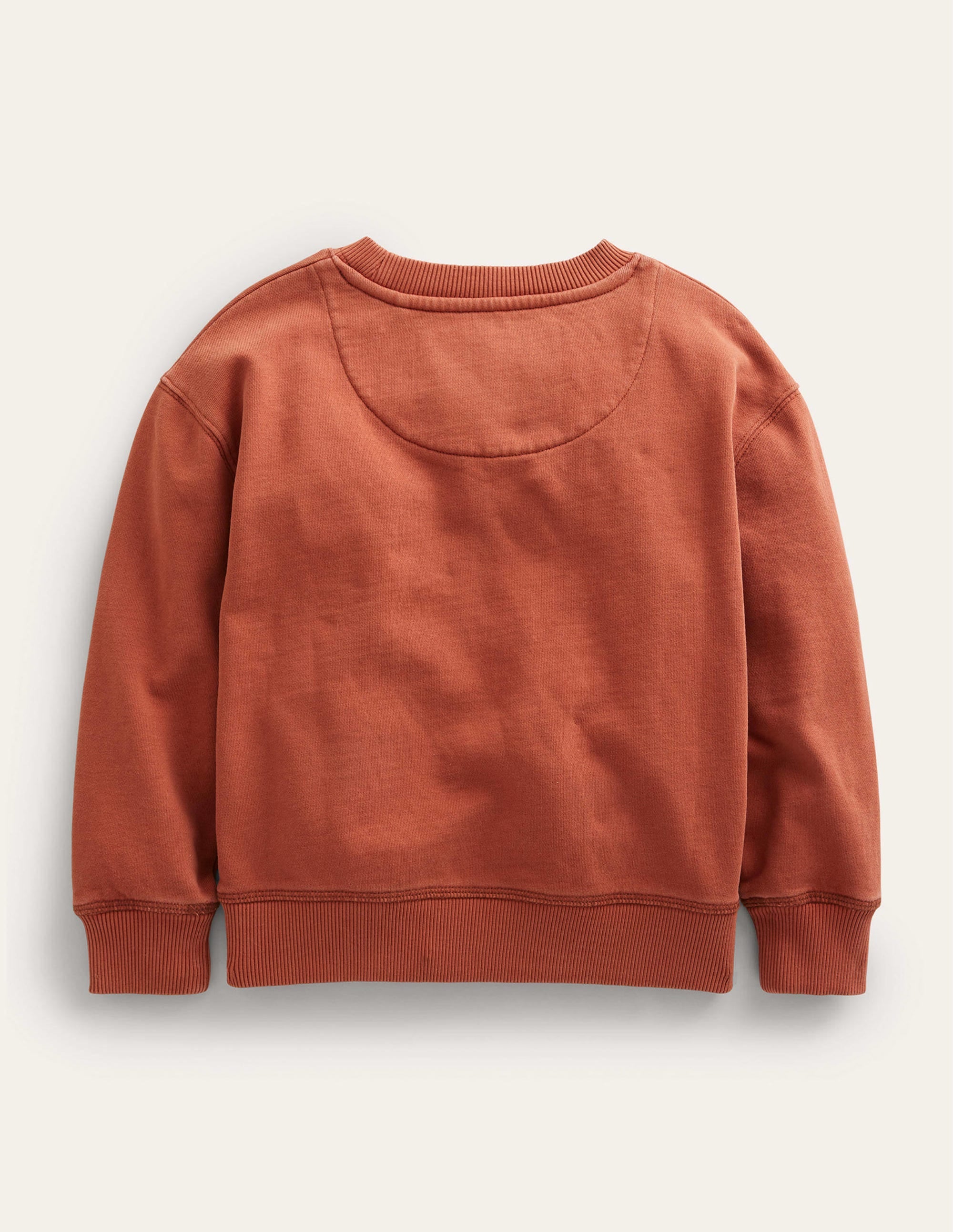 Einfarbiges Baggy-Sweatshirt-Kastanienbraun - Image 2