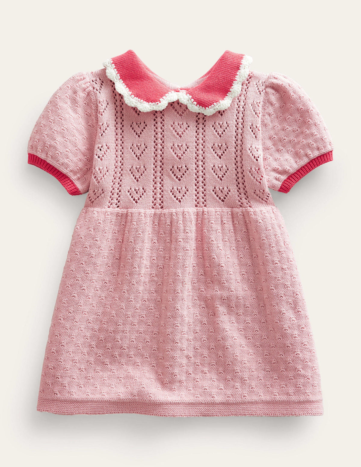 Strickkleid mit Puffärmeln-Delfinrosa - Image 1