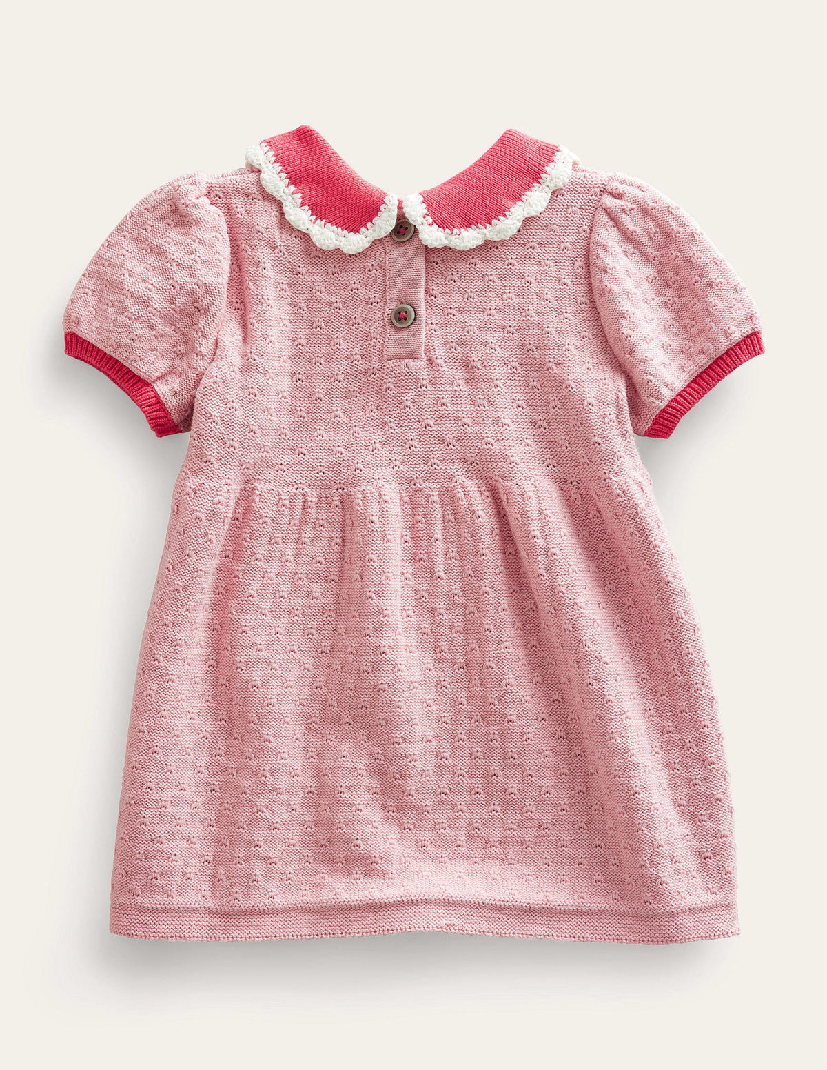 Strickkleid mit Puffärmeln-Delfinrosa - Image 2
