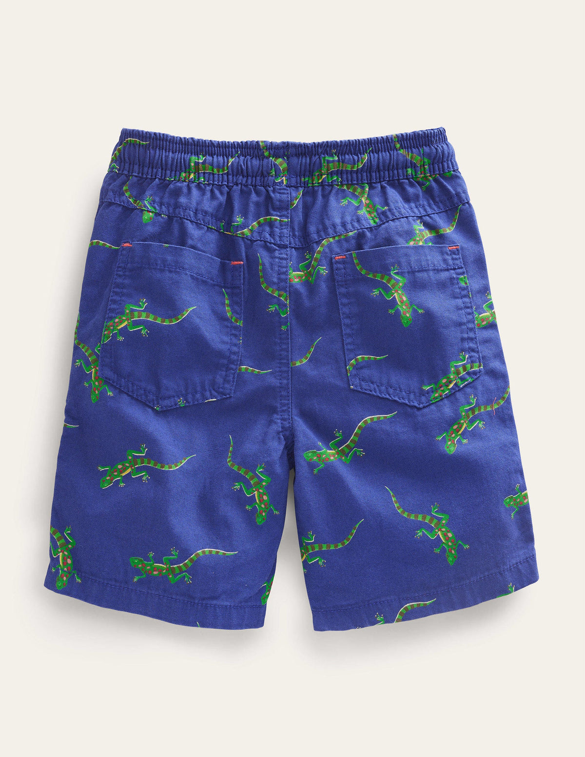 Shorts zum Hineinschlüpfen mit Kordelzug-Blau, Feine Streifen/Krokodilstickerei - Image 2