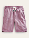 Pull-on Drawstring Shorts-Smokey Lavender