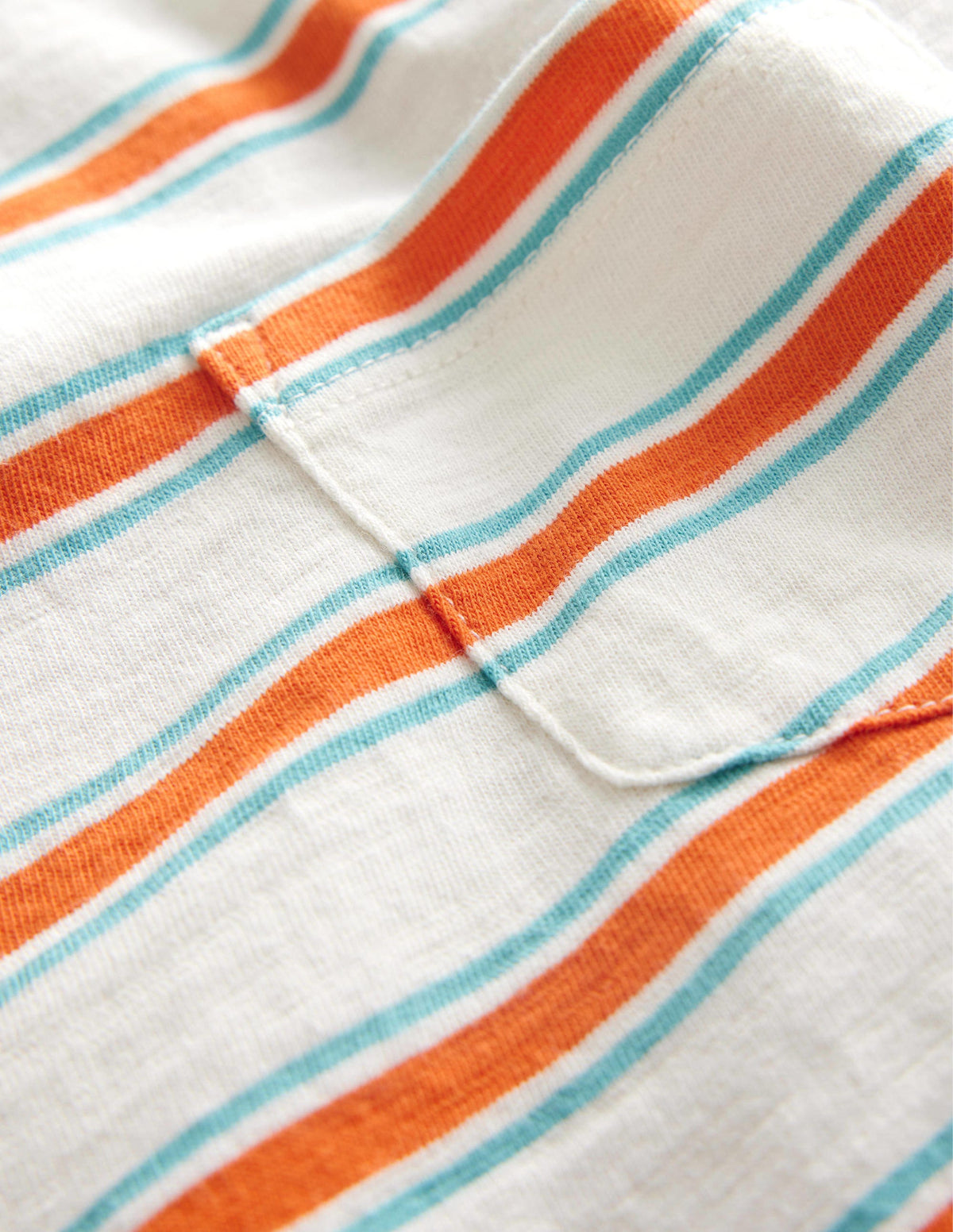 Striped Washed Slub T-shirt-Ivory/Jam Red - Image 3