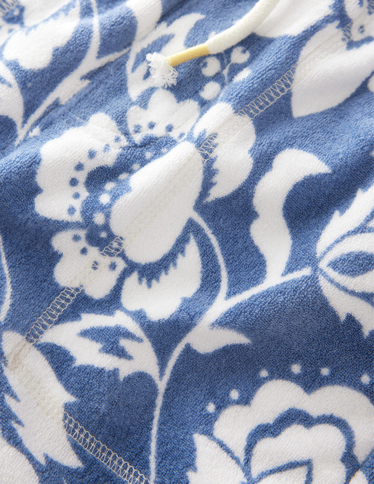 Frottee-Sweatshorts-Blau, Blumenmuster-3