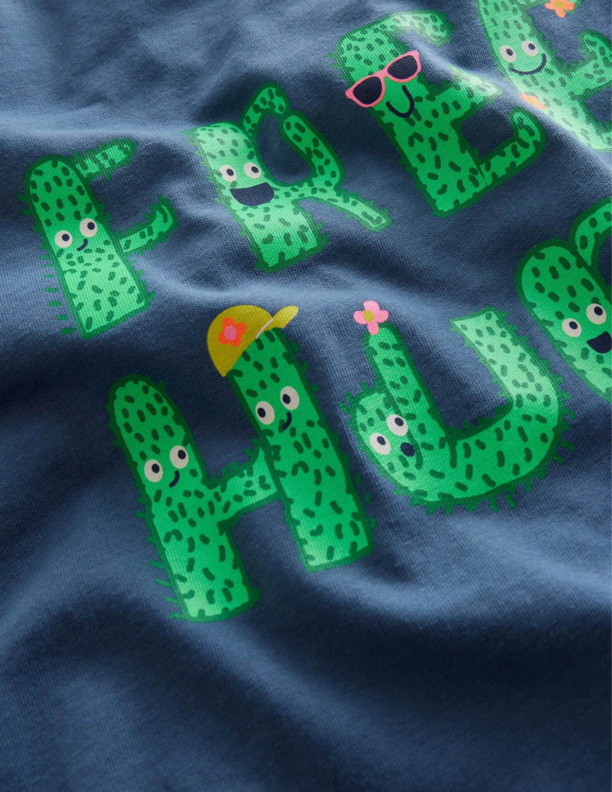 T-Shirt mit Spruch-Roboterblau, Free Hugs-3