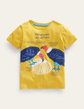 T-Shirt mit Tierfakten-Stachelbeerengelb, Geier