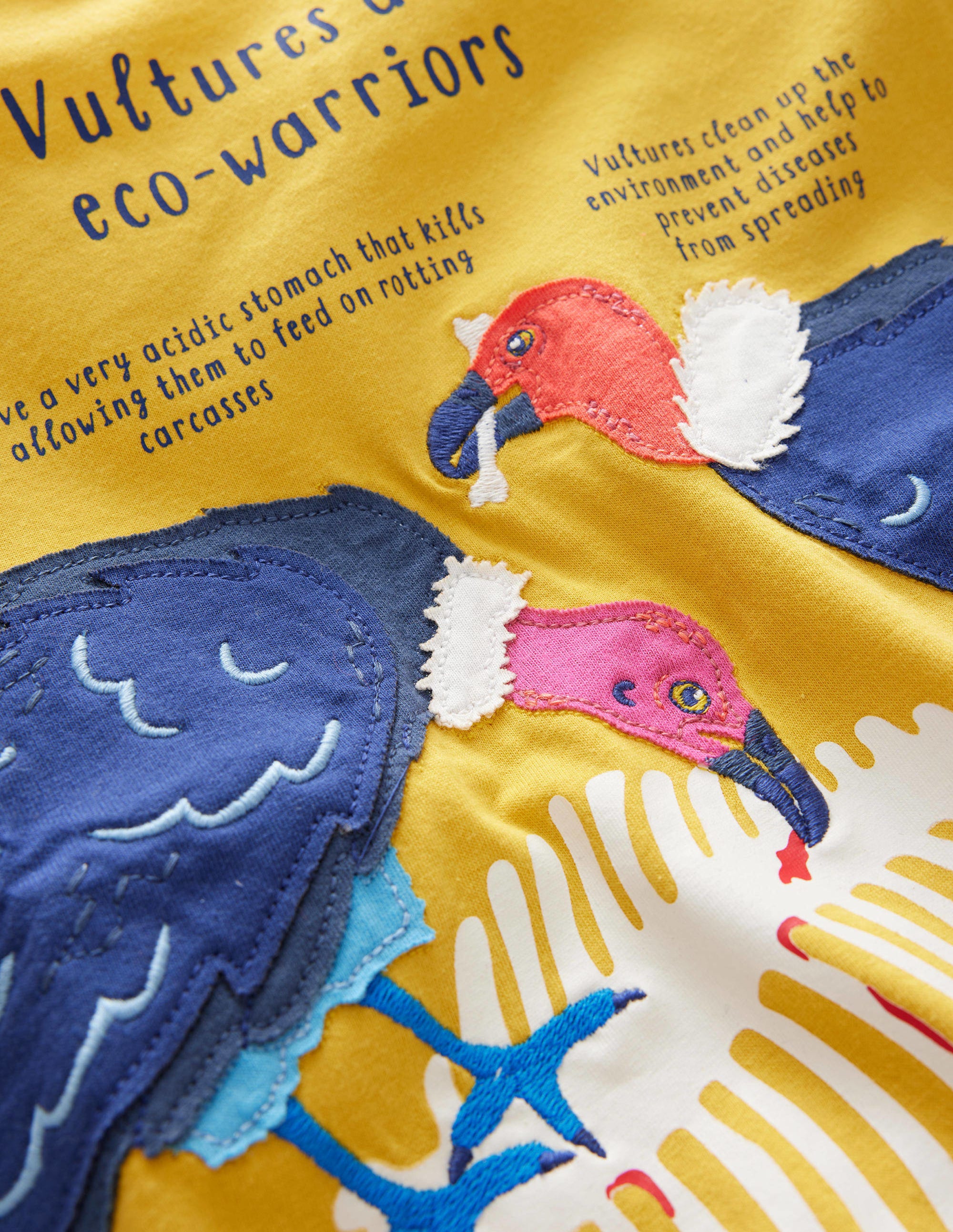 T-Shirt mit Tierfakten-Stachelbeerengelb, Geier - Image 3