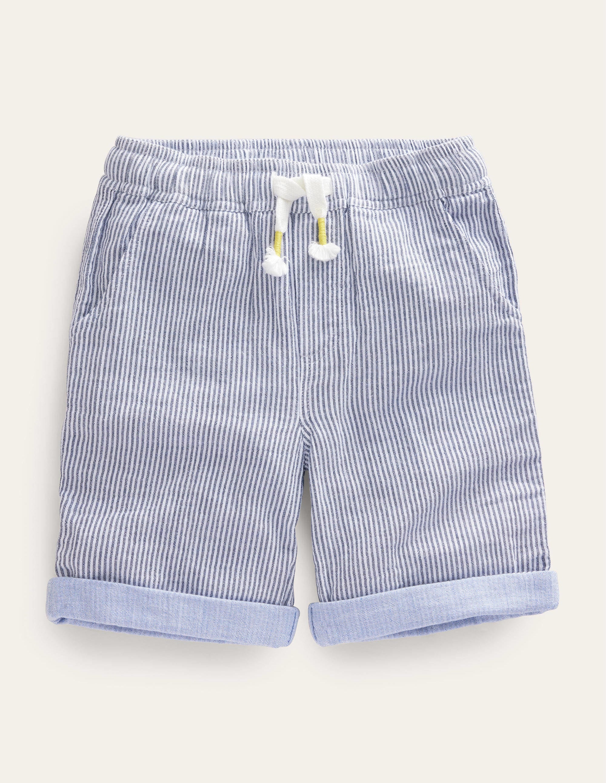 Lightweight Holiday Shorts-College Navy Ticking - Image 1