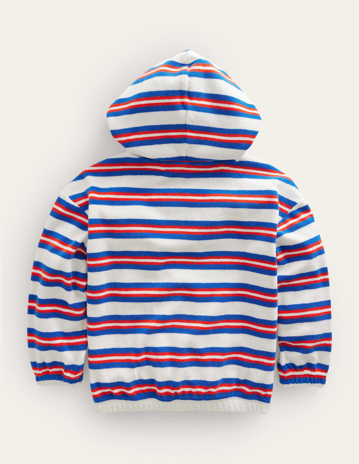 Frottee-Hoodie-Blau/Bunt, Gestreift - Image 2